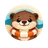 Cute flat cartoon deer face avatar with soft colors and friendly expression for reviews section