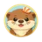 Cute flat cartoon otter face avatar icon with friendly expression for reviews section